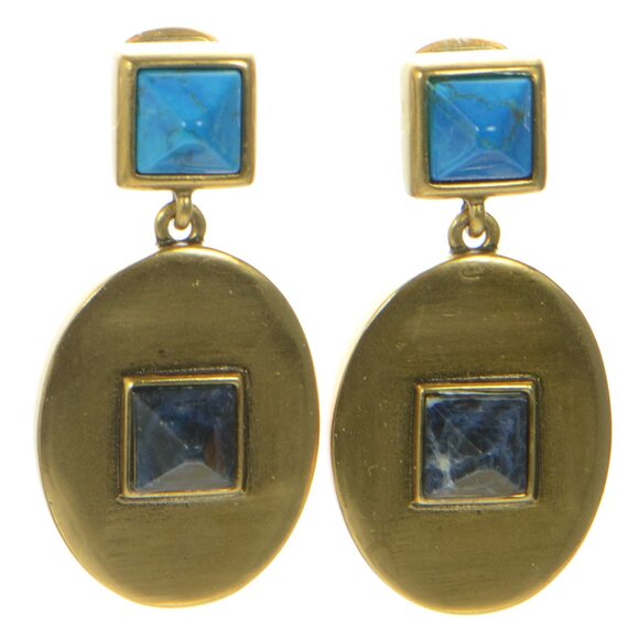 Vintage Oscar De La Renta Oval Drop Clip-on Earrings - Picture 3 of 8